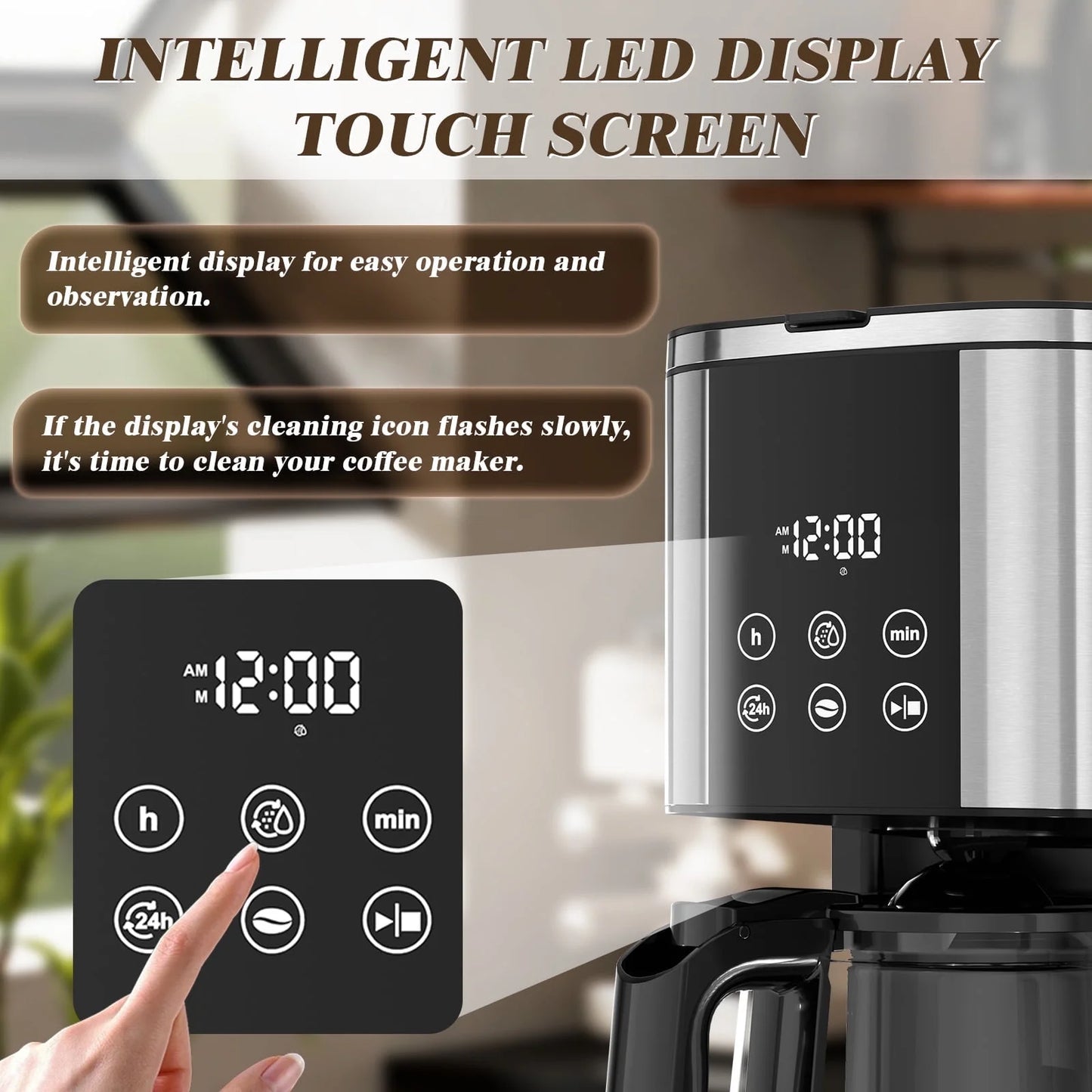 Moifoi 14-Cup Stainless Steel Drip Coffee Maker