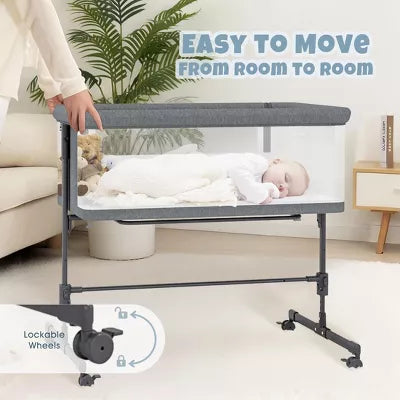 BabyBond 3 in 1 Baby Bassinet Beside Sleeper, Baby Beside Bassinet with Breathable Mesh, 5 Height Adjustable,Baby Crib for Newborn