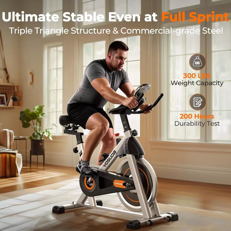 YOSUDA Indoor Cycling Bike Brake Pad/Magnetic Stationary Bike - Cycle Bike with Tablet Mount & Comfortable Seat Cushion