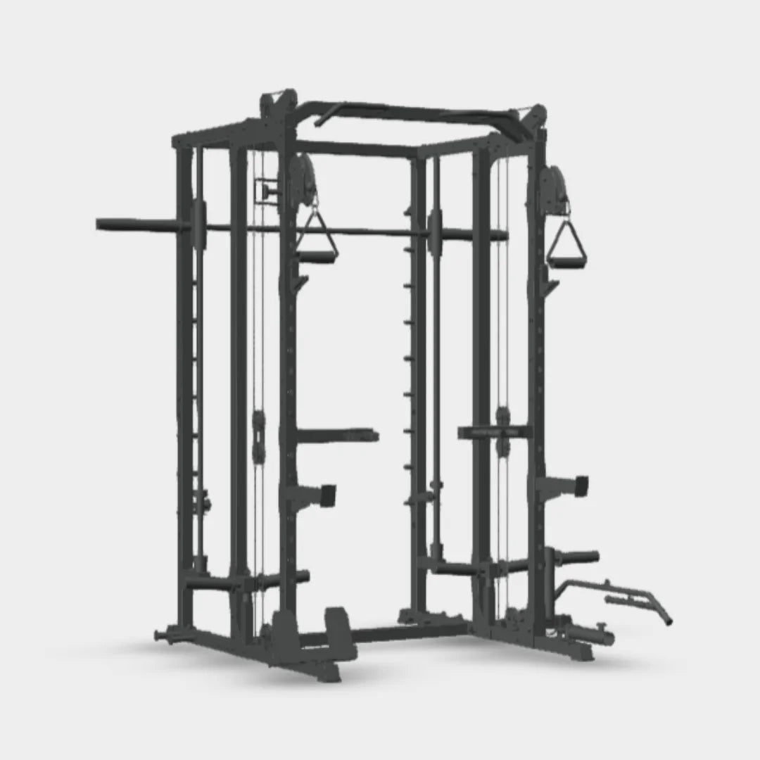 WARIOUT Wall Mounted Power Rack – Heavy Duty Foldable Squat Rack for Home Gym, 1000LB Capacity, Pull-Up Bar & J-Hooks – Space-Saving Strength Training Equipment for Home Gym