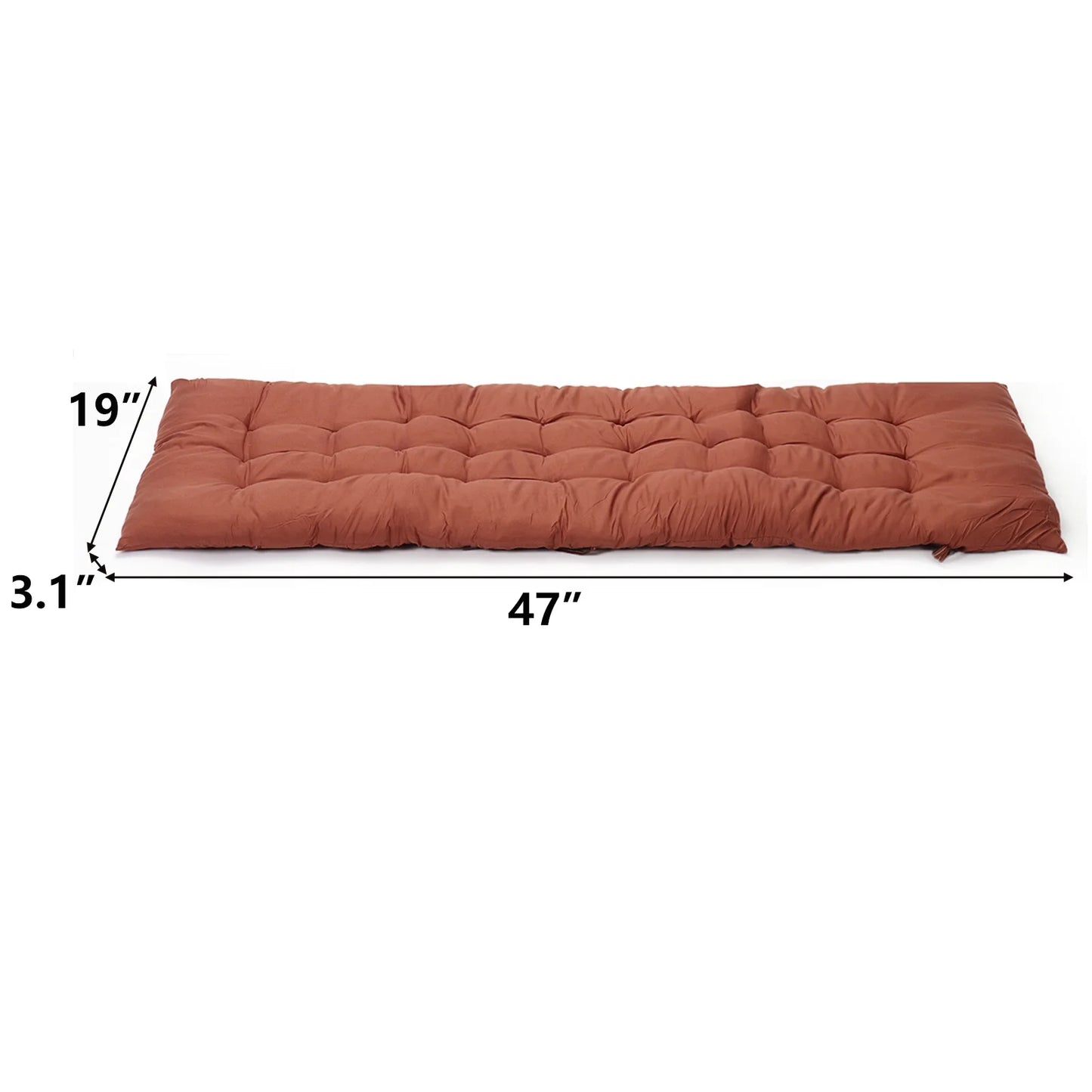 YEERSWAG 47X19x3.1 inch Non Slip Rocking Chair Cushion Lounge Chaise Chair Cushion,Thickened Double-Sided Recliner Cushion Nap Folding Chair Padded with Ties