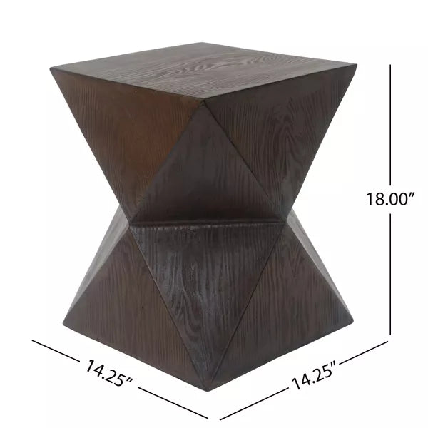 Wooakway Concrete Outdoor Side Table with Symmetric Design, Weather-Resistant Accent for Patio, Garden, or Balcony
