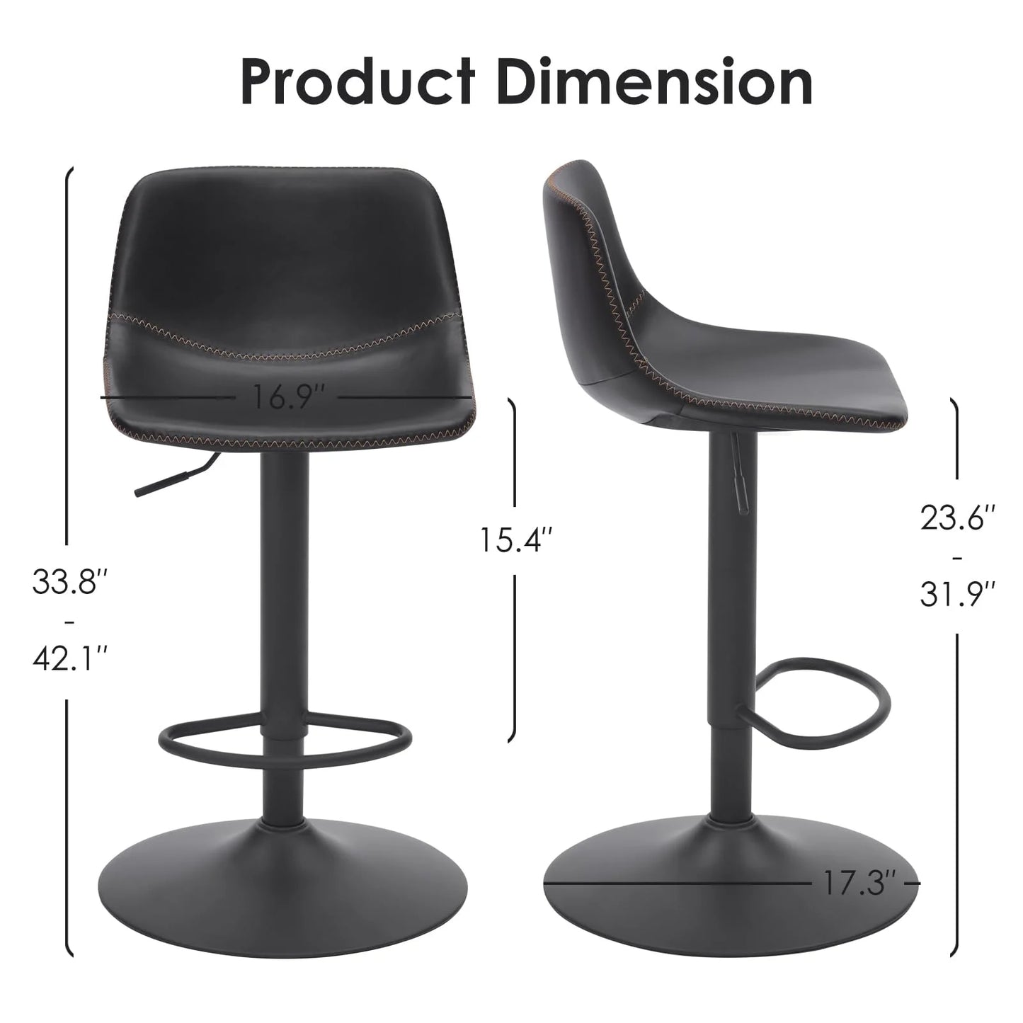 Adjustable Swivel Bar Stools Set of 2 for living room