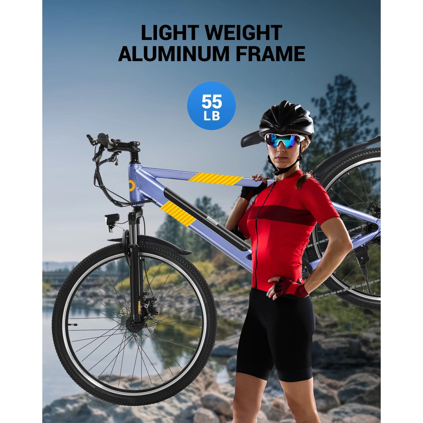 MIHOVER 550W Electric Bike 26 Electric Mountain Bike for Adults, 48V Built-in Hidden Removable Battery, Up to 50 Miles with Shimano 21 Speed City Commuter Bike for Man Woman UL2849