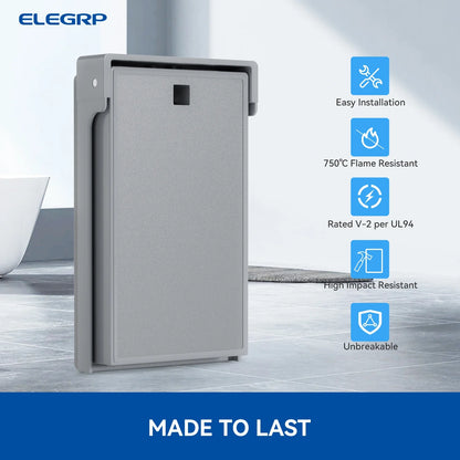 ELEGRP Vertical Outdoor Cover for Decorative Receptacles, Weatherproof Wall Plate, Outdoor Electrical Outlet Cover, Standard Size 1-Gang 4.85” x 2.82”, Thermoplastic, 5 Pack, Grey