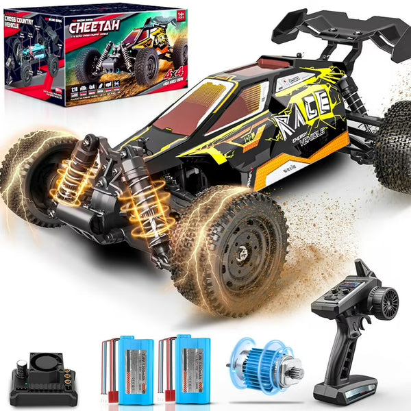 Loheer Fast RC Cars for Adults 45KM/H, 4WD Off Road Remote Control Car with Dual Batteries, All-Terrain RC Truck for Racing, Grass, Sand, Mud