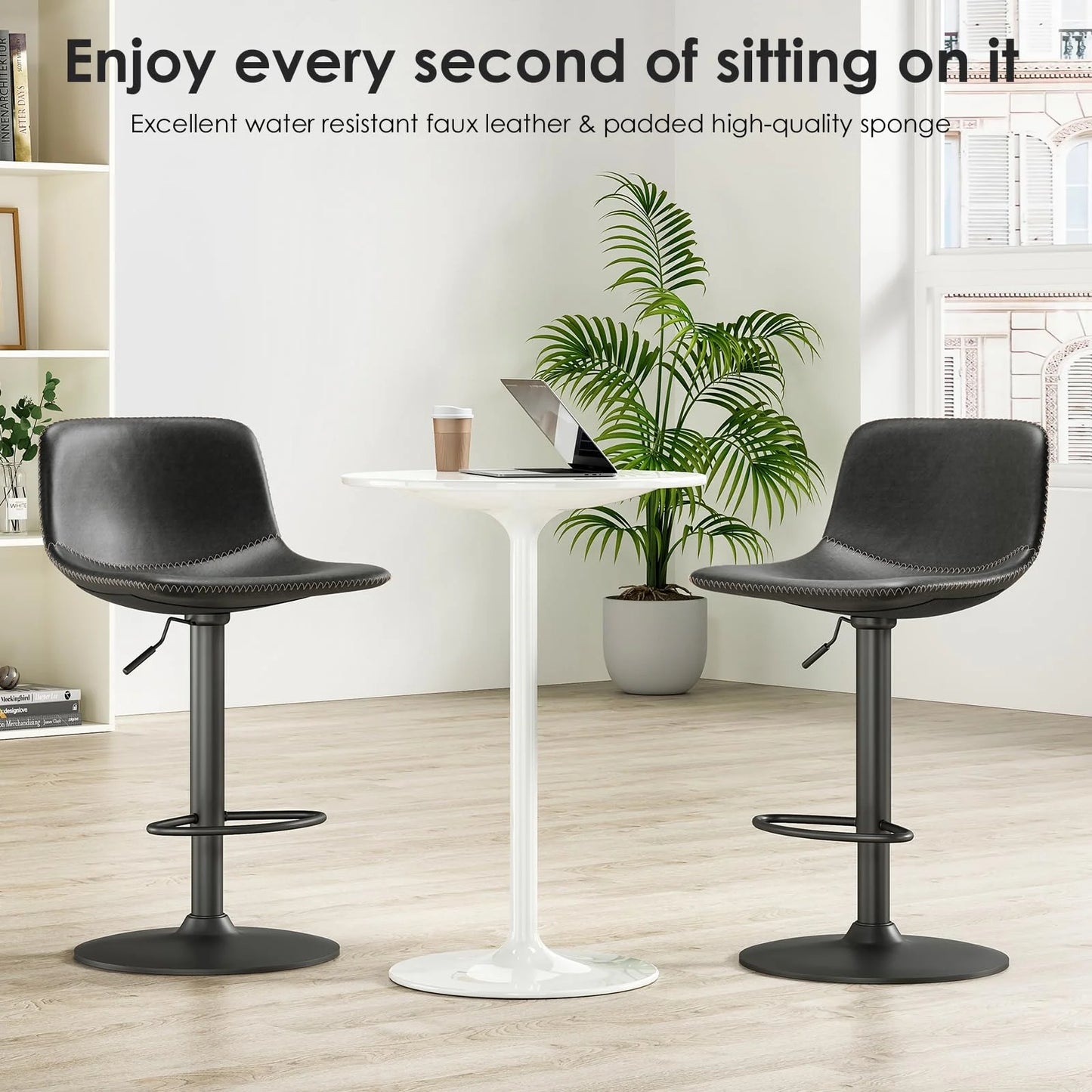 Adjustable Swivel Bar Stools Set of 2 for living room