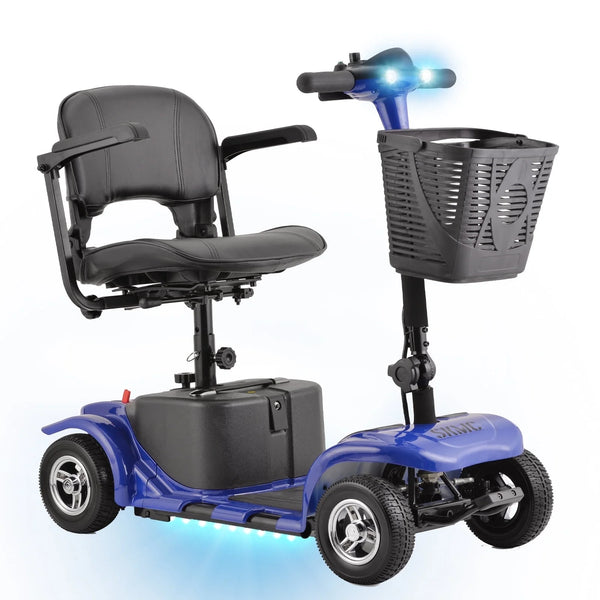 QEASET Mobility Scooter,4 Wheel Mobility Scooter for Adults,Senior, Electric Powered Chargeable Device for Travel,Blue