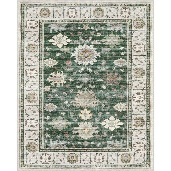 Lahome Vintage Washable Farmhouse Area Rug-Rustic Carpet for Living Room, Bedroom, or Entryway