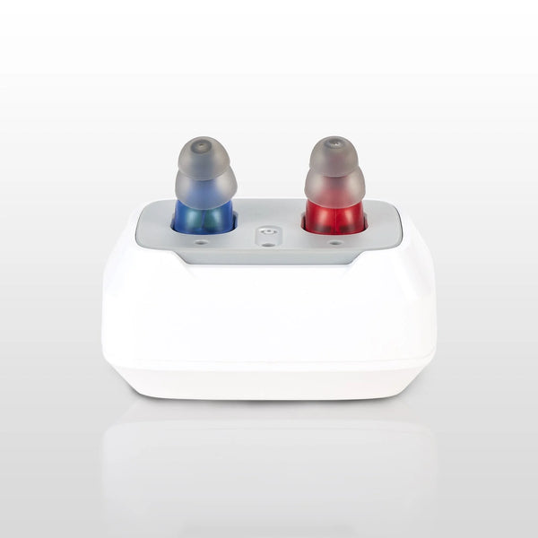 ELCTRTICI Hearing Aids for Seniors, Rechargeable Hearing Aids with ‌Charging Dock‌, Noise Cancellation, Lightweight & Invisible Design (Beige)