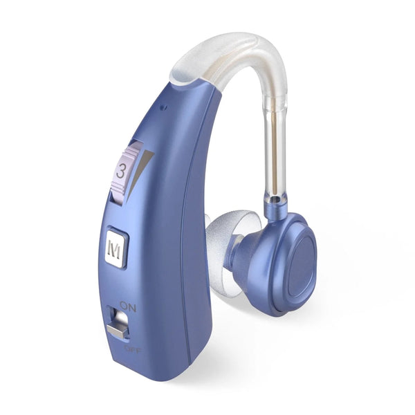 ELCTRTICI Rechargeable Hearing Aid for Adults – Noise-Cancelling, 2 Frequency Modes, Adjustable Volume Hearing Aid,Blue