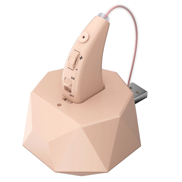 ELCTRTICI Hearing Aid for Seniors, Rechargeable Hearing Aid with Charging Dock, Single(Beige)
