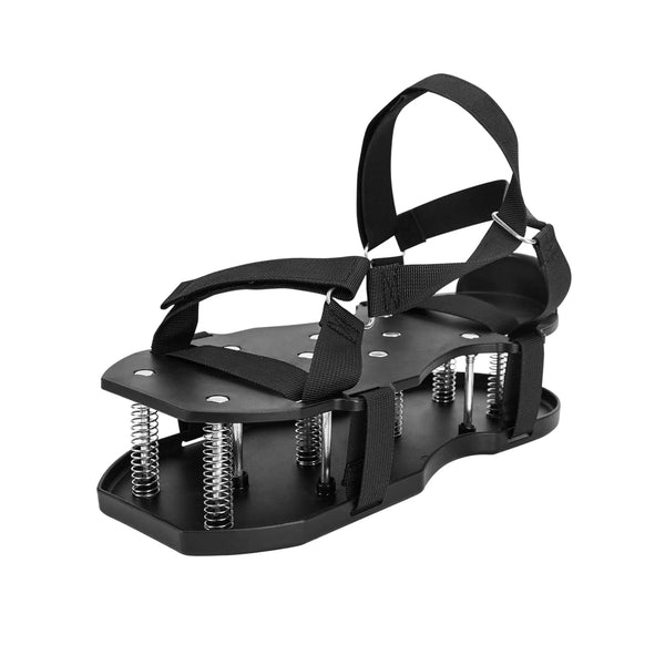 Lawn Aerator Shoes with Spring Base - Free-Installation Tool for Lawn Care - Automatic Leaf and Dirt Cleaning - Adjustable Laces - Perfect for Lawn, Yard, and Garden! (Black)