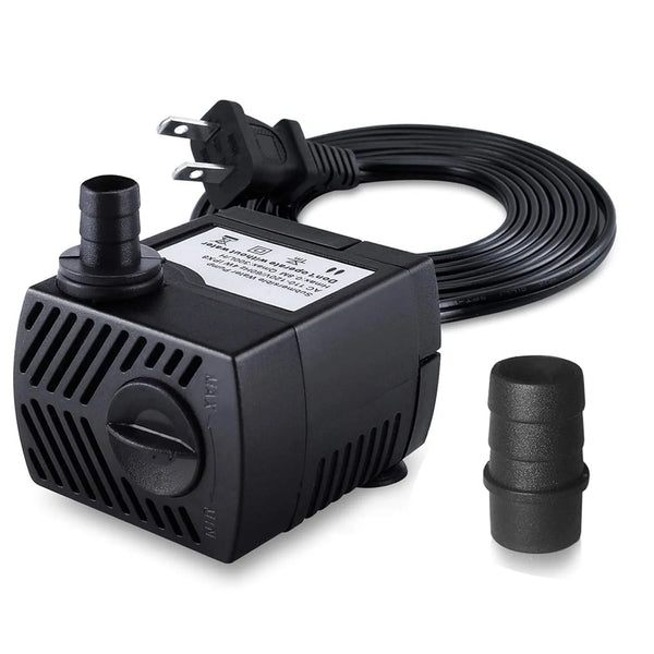 90 GPH Mini Submersible Pump, Small Fountain Pump (5W 350L/H) for water feature, Aquariums, Fish Tank, Tabletop Fountain, Pet Fountain, Indoor or Outdoor Pond Fountain