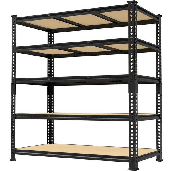 TrumanPick Storage Shelves Garage Shelving Units 5 Tier Metal Heavy Duty Adjustable Shelf Rack 48"W x 24"D x 72"H 3250LBS for Warehouse Pantry Closet, Black