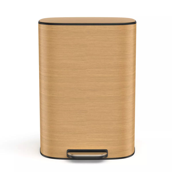 13 Gallon 50L Kitchen Foot Pedal Operated Soft Close Trash Can - Stainless Steel Ellipse Bustbin