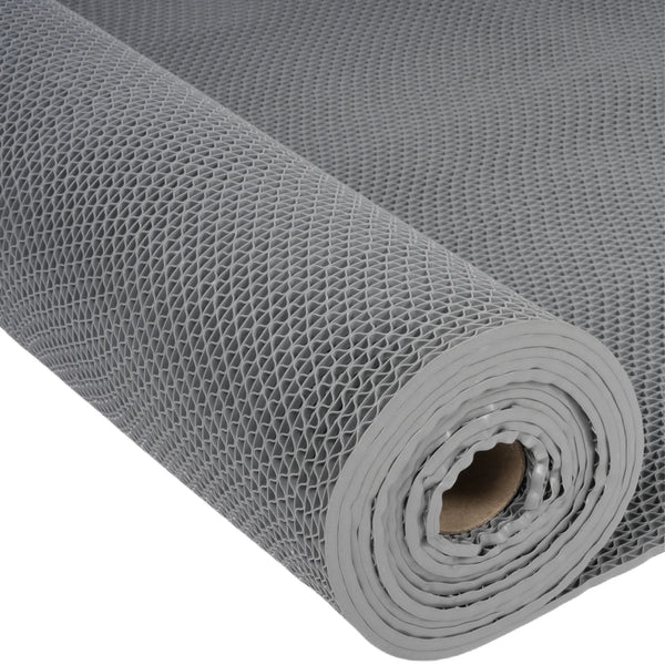 OVYEOFR 3 X 10 ft Non-Slip Hollow Mesh Drainage Mat , PVC Floor Mat for Bathroom Kitchen Restaurant Garage Hotel Winter Wet Area, Grey