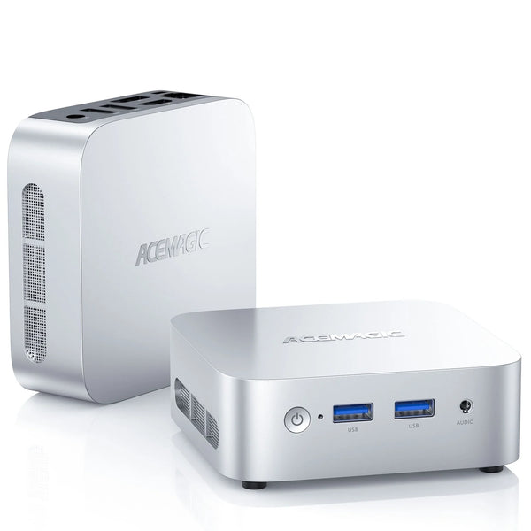 NIPOGI V1 Mini Desktop Computer, Intel n97, 16GB RAM, 512GB SSD, Silver, New