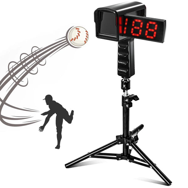 JASCOPRO Baseball Radar Gun, LED+LCD Large Display, Speed Sensors with Adjustable Tripod
