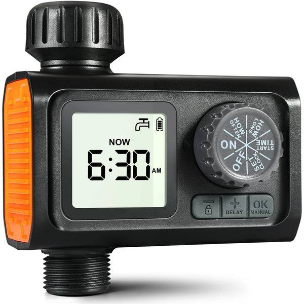 Kazeila Hose Watering Timer Programmable Sprinkler Timer For Garden Lawn Yard Outdoor Digital Irrigation Timer With Rain Delay Manual Watering 1 Outlet