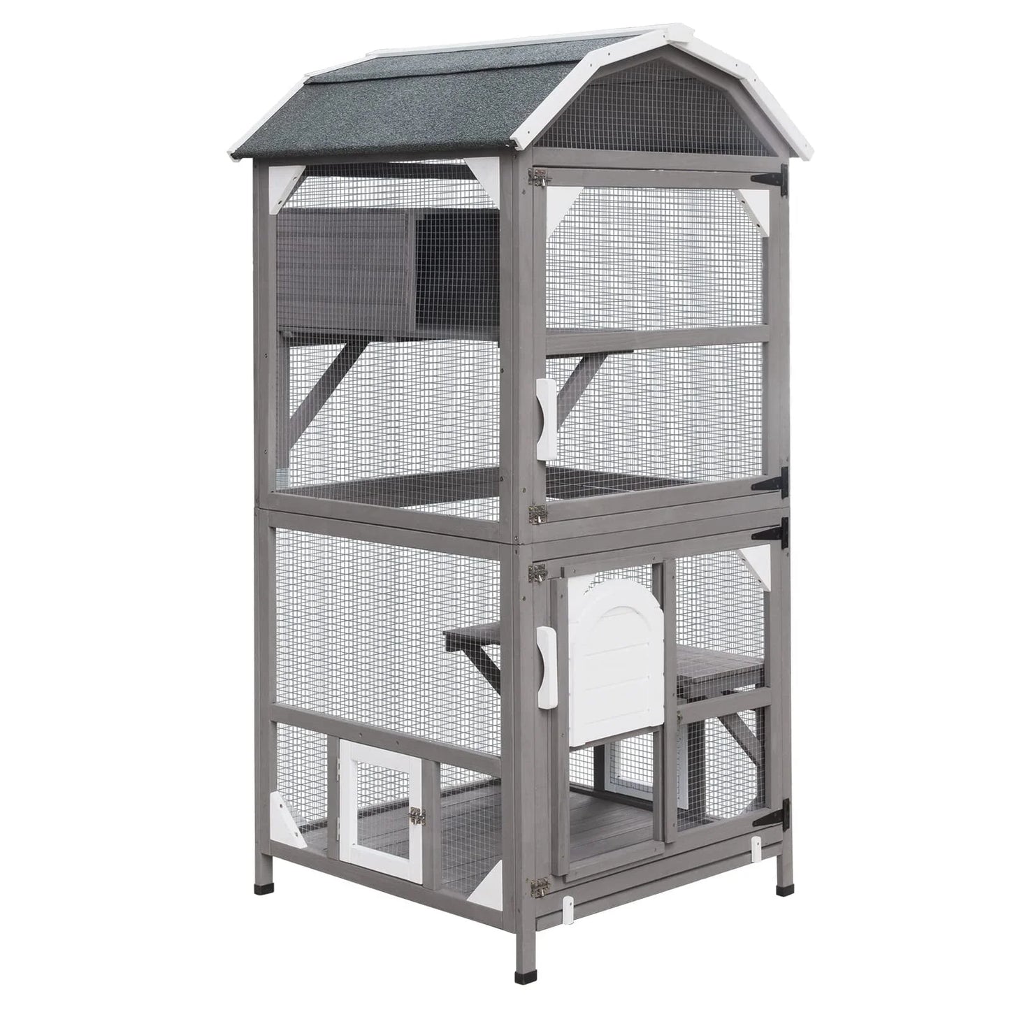 PETSCOSSET Cat House Outdoor Cat Enclosure Catio with Platforms