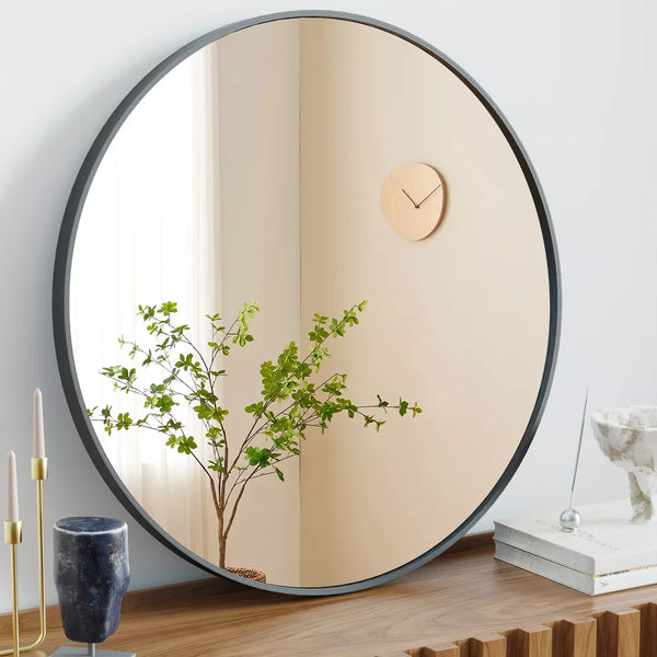 DOMETOUR Round Wall Mirror, Bathroom Mirrors for Over Sink, Circle Mirror for Bathroom, Entryway, Bedroom, Vanity