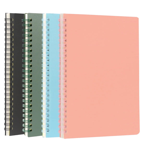 VINAUO A5 Spiral Notebook 4 Pack 8.25"x5.75" Hardcover Notebook Ruled Lined Journal Notebook 80 Sheets(160 Pages)/Per Pack for Home Office Supplies