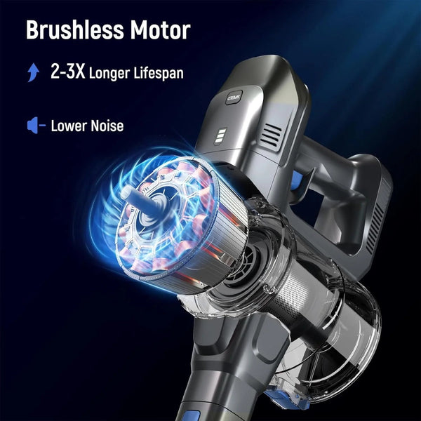 Lazyswan Cordless Vacuum Lightweight Stick Vacuums for Pet Hair/Carpet Black