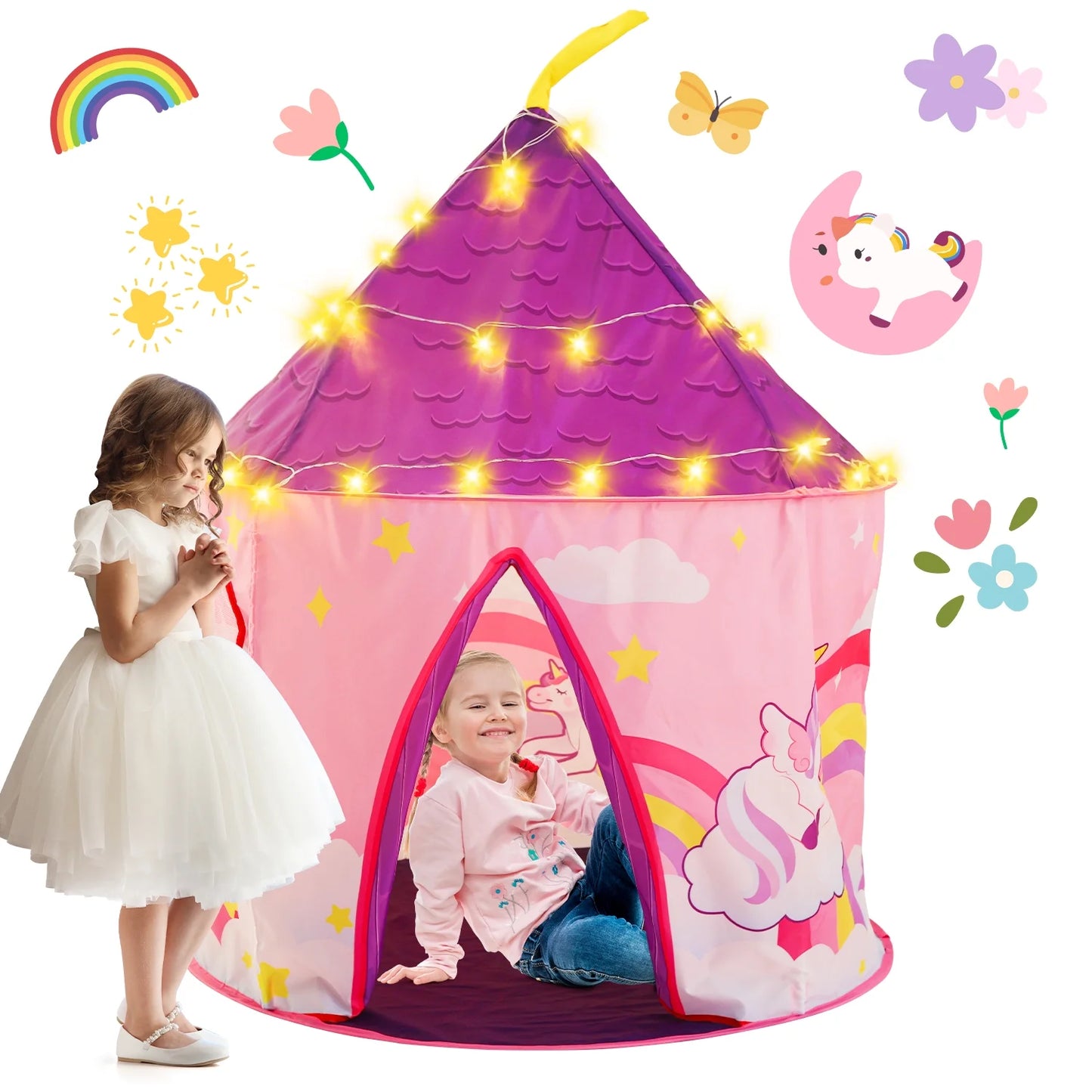 JoyStone Durable Toddler Girl Toy Kids Tent Unisex, Polyester Pink
