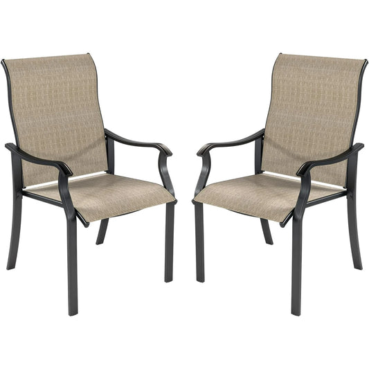 UDPATIO Patio Chairs Set of 2, Outdoor Dining Chairs High Back with All Weather Breathable Textilene, Metal Frame for Lawn Garden Backyard Deck, Brown