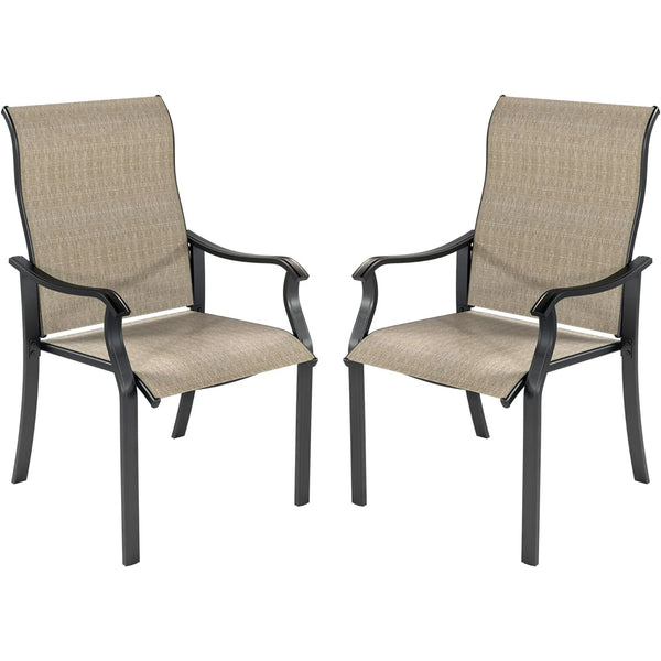 UDPATIO Patio Chairs Set of 2, Outdoor Dining Chairs High Back with All Weather Breathable Textilene, Metal Frame for Lawn Garden Backyard Deck, Brown