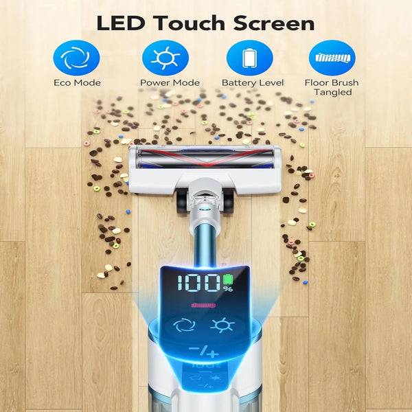 Lazyswan Cordless Vacuum Lightweight Stick Vacuums for Pet Hair/Carpet Gray