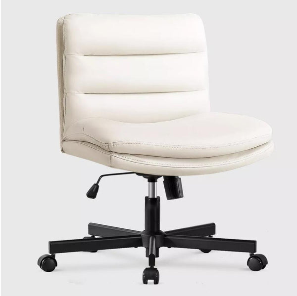 COMHOMA Armless Criss Cross Office Chair with Wheels, Adjustable Swivel Desk Chairs