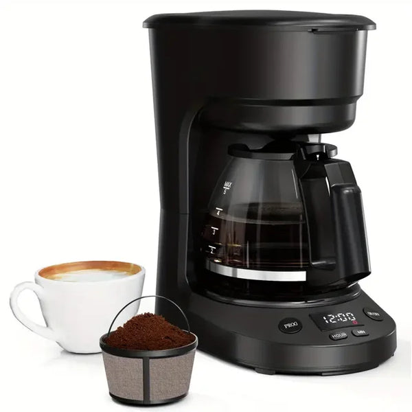Auseo Coffee Maker, Programmable, Auto-Brew Timer, Keep Warm Function, Safety Features, 5-Cup Capacity