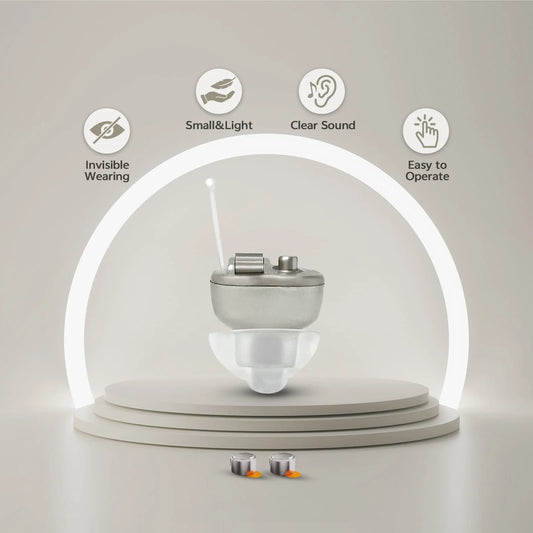 ELCTRTICI Hearing Aid for Adults, Mini Invisible Hearing Aid with Smart Noise Reduction, Gold.