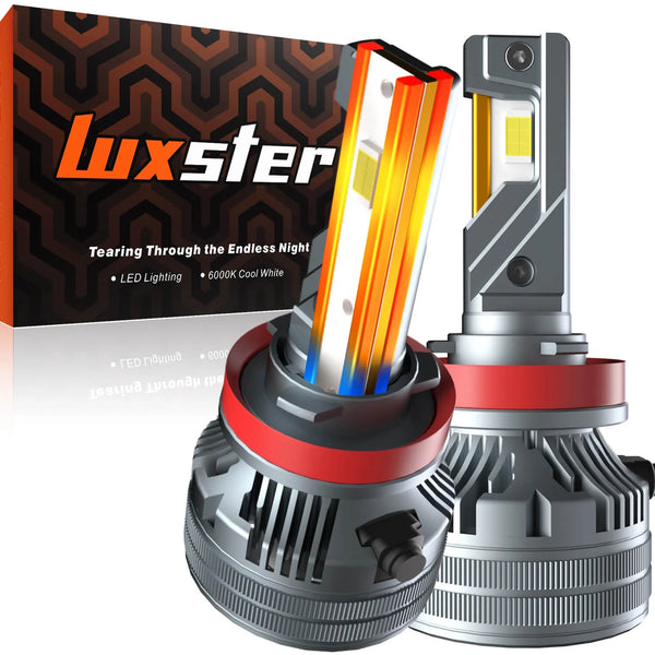 LUXSTER 2024 Punisher 40,000LM H11/H8/H9 LED Headlight Bulbs, H16 Foglight, Triple Copper Pipes, Ultra-Bright TalonLED Chips, Easy Plug-N-Play Installation, 6000K Pure White, IP68 Waterproof, 2 Pcs