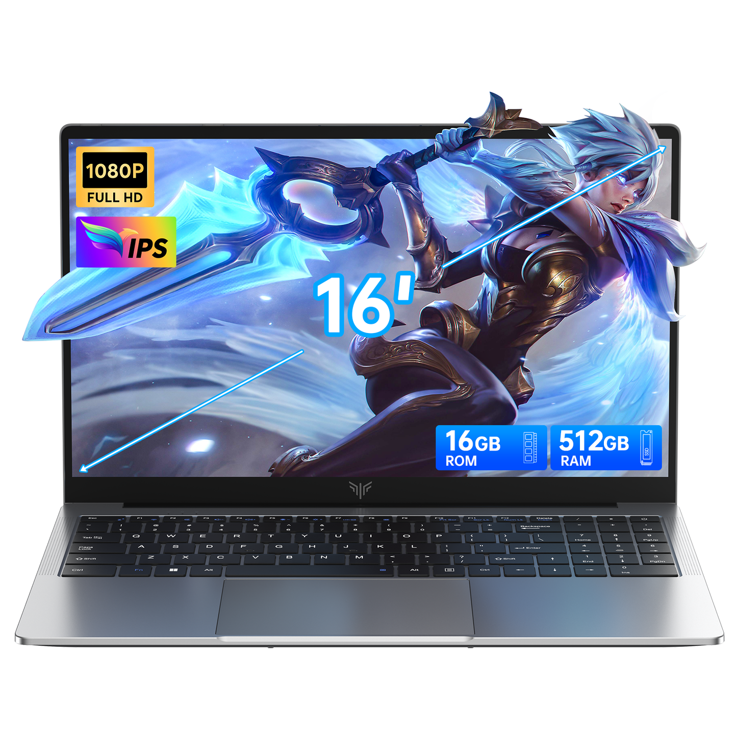 Laptop 15.6 FHD Gaming Laptop, AMD Ryzen 7 7730U, 16GB RAM, 512GB SSD, Windows 11, Graphite, WiFi 6, Backlit KB, Gray