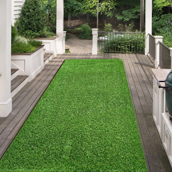 OVYEOFR Artificial Grass Mat, 33ft x 3.3ft Fake Faux Turf Rug for Indoor/Outdoor Garden Lawn, Green