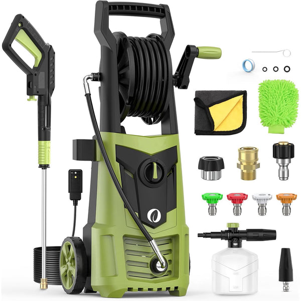 GVDV Pressure Washer, 3800PSI Max 2.6 GPM Electric Pressure Washer with 4 Connect Nozzles  25ft Hose 35ft Power Cord for Cars, Patios