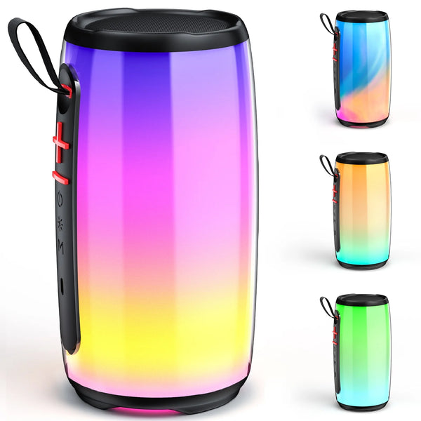 FanFun Portable Speaker, Bluetooth Speaker with DJ Light, Outdoor Speakers Waterproof with Deep Bass, Party Speaker for Pool Beach Party, D21