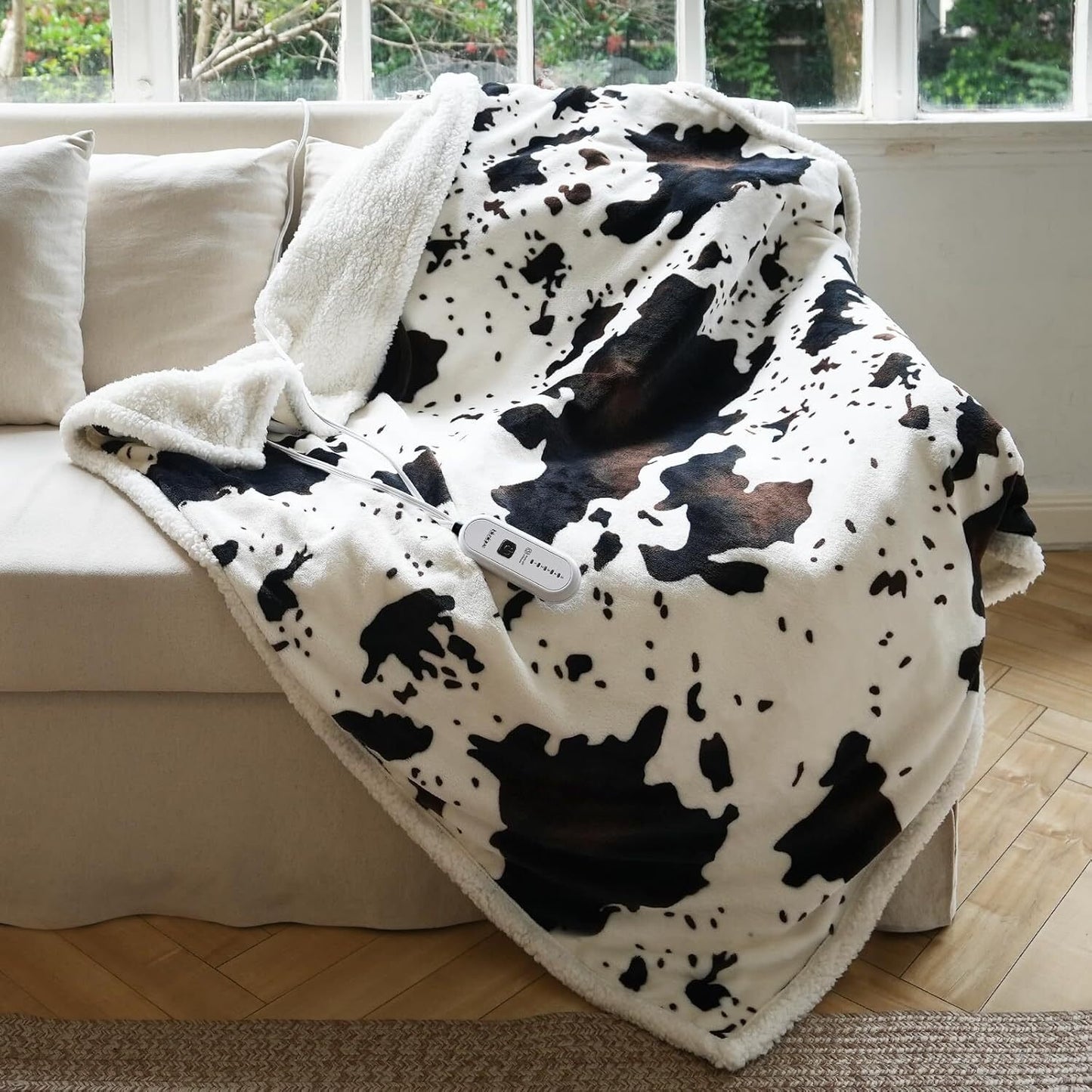 Arsny Heated Blanket - 50"x60" Electric Blanket Fast Heating Heavy Throw Blanket 1/2/4/6/8 Hour Auto Off 10 Heat Settings