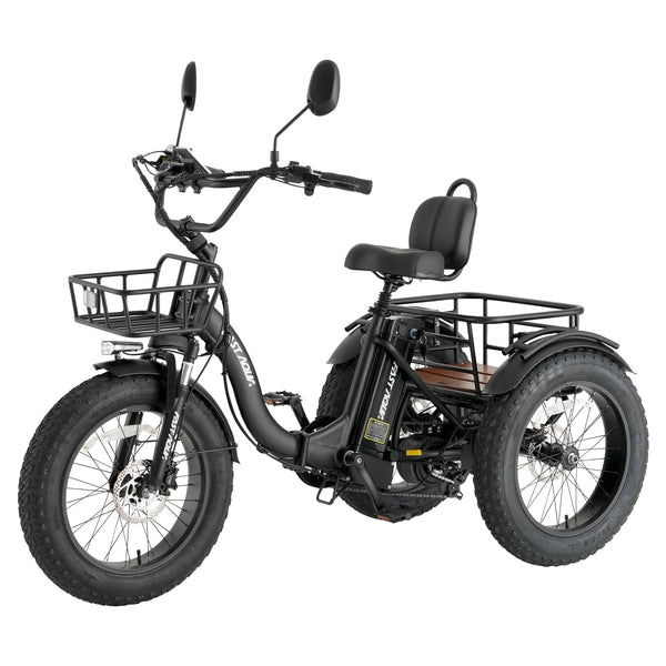 Skeri Electric Tricycle for Adults, 750W(Peak 1350W) Motor, 48V13Ah Battery, 20"x4" Folding Fat Tire 3-Wheel Electric Trike, 20MPH, Hydraulic Brakes, Rear Basket & Differential