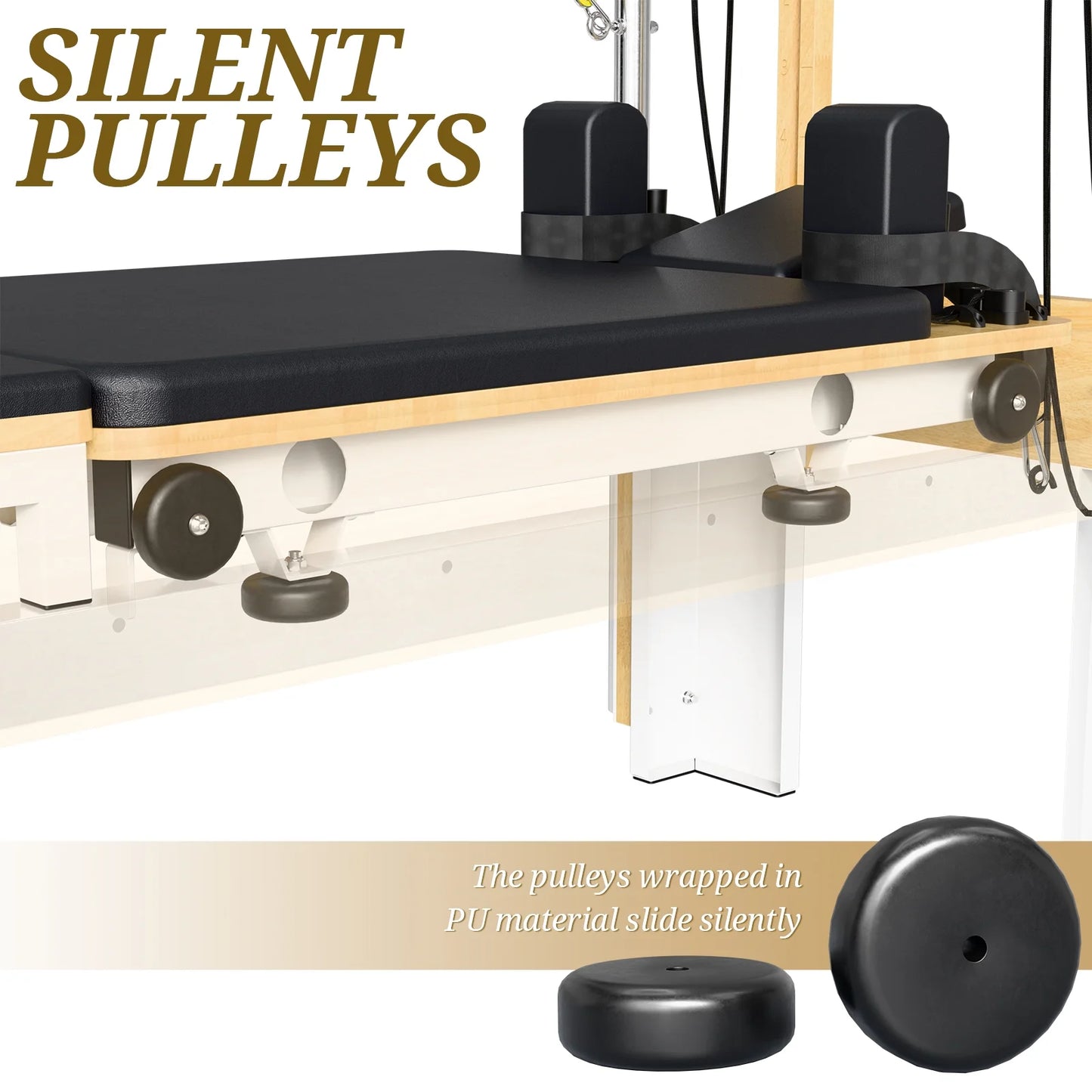 Syedee 90” Foldable Pilates Equipment for Home Workouts,Balanced Body Pilates Reformer Machine for Home and Gym, Pilates Exercise Equipment with Jump Board, 155lbs resistance 4 Springs