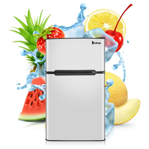 Segmart 90L Double Door Compact Design Mini Refrigerator with Freezer