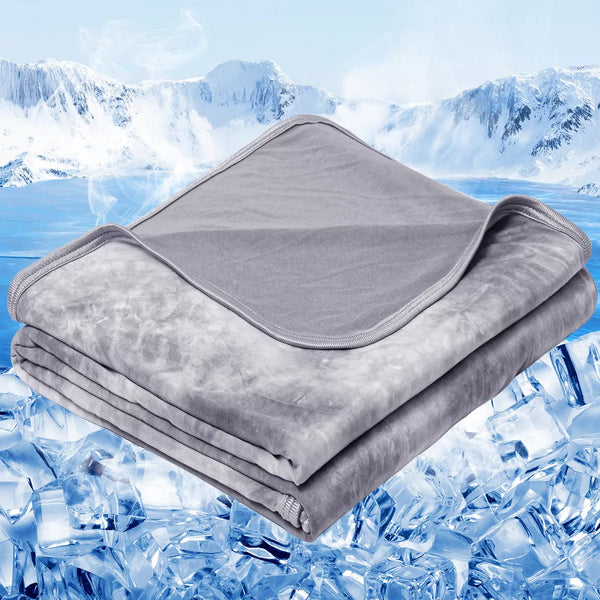 Inhand Cooling Blankets For Hot Sleepers, Absorbs Heat To Keep Adults Cool For Summer Nights Sweats, Gray Lightweight Blanket For Couch Bed