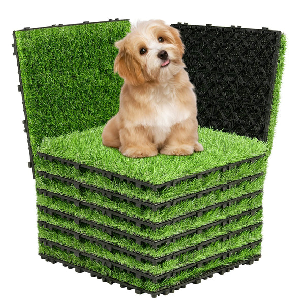 TrumanPick Artificial Grass Interlocking Fake Grass Indoor Outdoor Turf Grass for Patio Backyard Balcony, 12" x 12"
