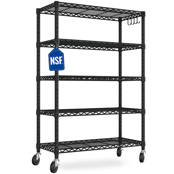 TrumanPick Wire Shelving - 5 Shelf Adjustable Heavy Duty Steel Wire Rack Storage Shelves Organizer for Kitchen, Garage, 36"W x 14"D x 71"H, Black