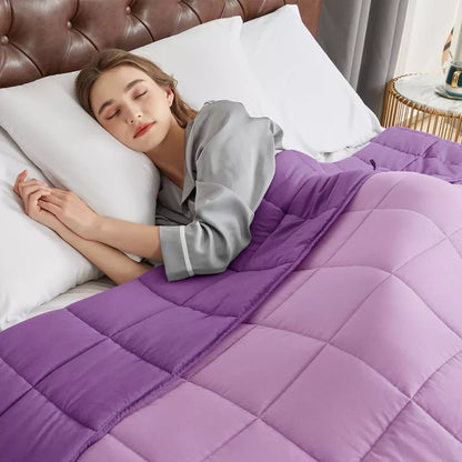 Inhand Weighted Blanket (Queen 60"x80") - Cooling Heavy Blanket with Glass Beads - All-Season Breathable Soft Comfort Microfiber Blanket