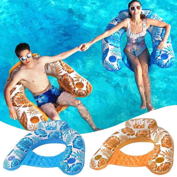 Inflatable Pool Float Chair Set - 2-Pack Floating Loungers for Adults, Pool  Beach Tanning Rafts, Perfect for Swimming, Lake, Pool Parties, and Sunbathing
