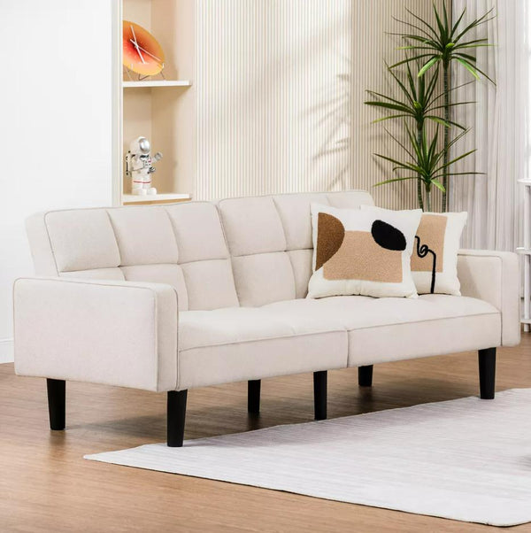 COMHOMA Convertible Futon Sofa Bed, Loveseat with Armrests, Sleeper, Futon Couch
